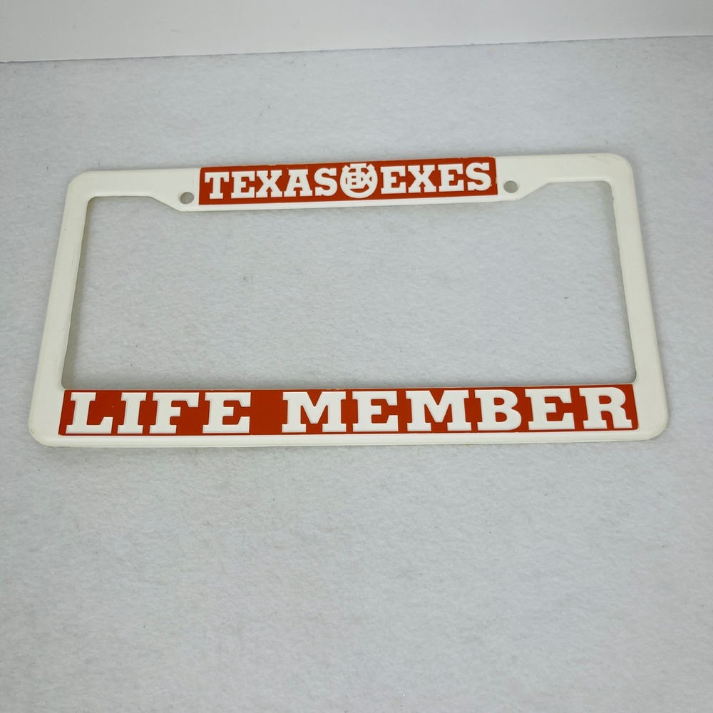 Texas Texas Exes License Plate Frame OS Life Member White NCAA Longhorns